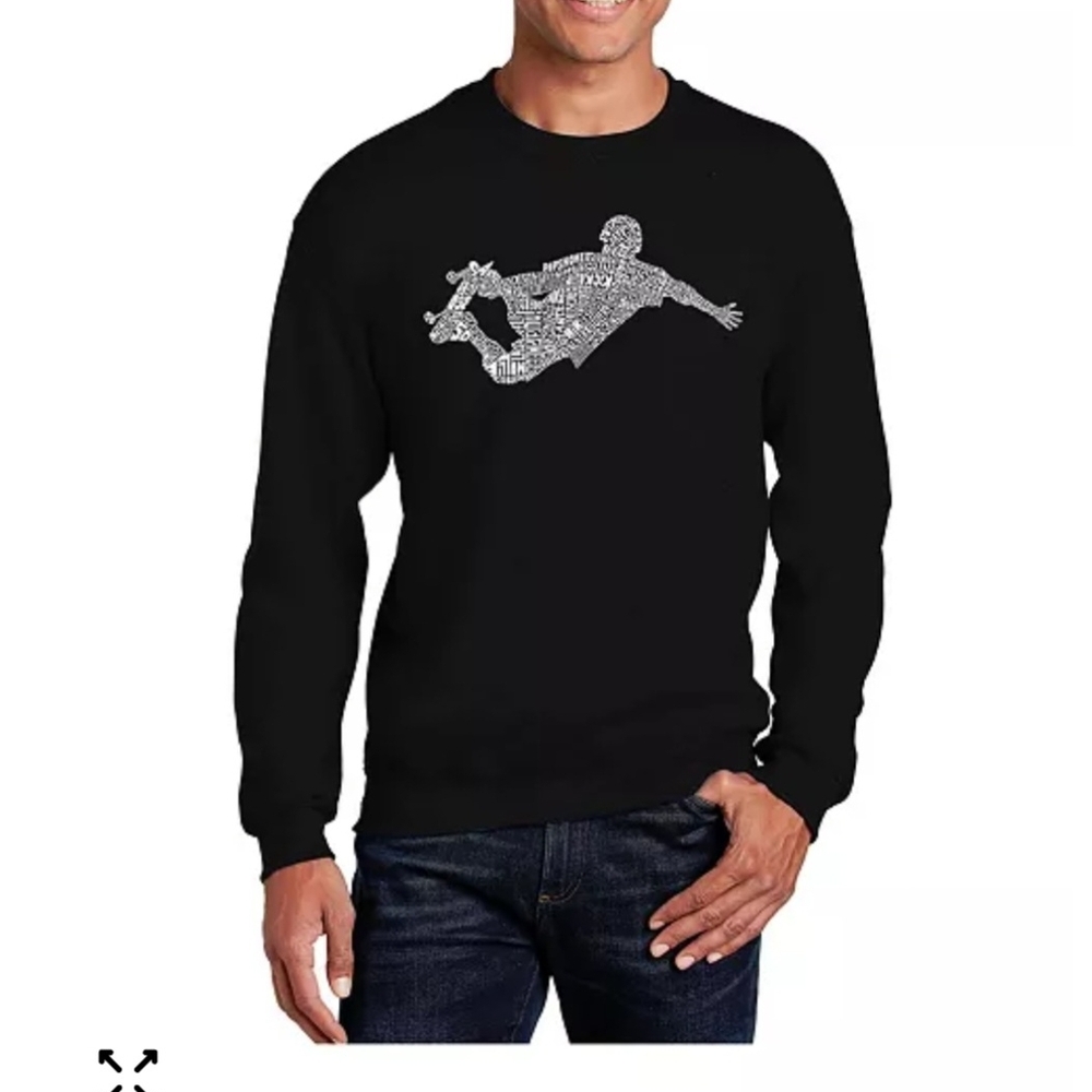 LA Pop Art Black Skateboard Graphic Sweatshirt